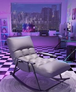 XiuWoo Nursery Rocking Chair Lounge Chair, Modern Adjustable Lounger Sofa,Can Lie or Sleep Lazy Chair,Single Rocker Chair,for Apartment/Living Room/Bedroom/Balcony