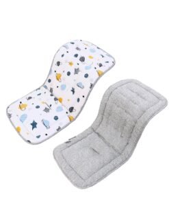 Miracle Baby 1PCS  Soft Toddler Stroller Cushion, Toddler Car Seat Insert, Reversible Universal Breathable Stroller Mat, 100% Cotton Cover Toddler Seat Pad Liner