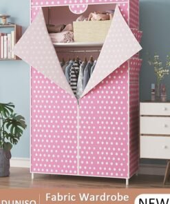 DUNISO Portable Clothes Closet with Side Pockets,Fabric Wardrobe for Hanging Clothes,Freestanding Garment Organizer with Sturdy Fabric Cover,Closet Clothes Organizer with Zipper for Bedroom, Cloakroom Sturdy and Easy Assemble