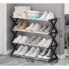 ECVV 4-Tier Foldable Shoe Rack - Space-Saving Organizer for Home & Closet - Easy Assembly, Adjustable & Stylish Black