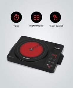 GEEPAS Digital Infrared Cooker Infrared Burner-GIC6101, With 10 Level Adjustable Temperature, Single Cooking Hob With Button Control, Multi Functions Include Hot Pot, Fry, Stir Fry, BBQ, Soup, Water, Warm 2000 W GIC6101K Black