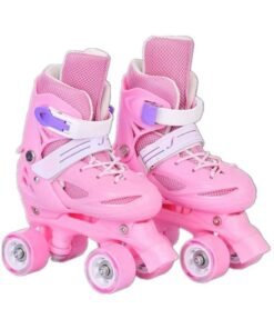 LIMOS Roller Skates Shoes Double Rows 4 Wheels with Adjustable Size AREA for Boys And Girls(Pink)