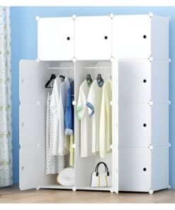 DubaiGallery Combination Storage Cabinet Portable Closet Storage Rack Environmentally Friendly Resin Material, DIY Assembly Modular Bookcase, Bedroom, Storage Shelf with Door