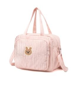 RATSAW Diaper Bag Tote for Baby Girl Mommy Bag Quilted Cotton Baby Diaper Bag Travel Diaper Multifunction Maternity Bag Travel Storage Bag Diaper Tote Bag without Doll