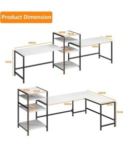 JCB CHIC L Shaped Gaming Desk, Corner Computer Desk, Sturdy Home Office Computer Table, Writing Desk, Larger Gaming Desk Workstation