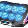 Gaming Laptop Cooling Pad with 8 Cooling Fans, Laptop Fan Cooling Pad for Laptop ,RGB Laptop Cooler Stand with 6 Height Adjustable, Two USB Port, Phone Stand