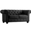 Maharat Al Bahar Chester Hill 2 Seater Fabric Sofa Black 160x80x80