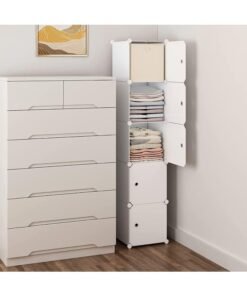 SUPAAR Cube Storage Organizer Cabinet Closet Storage Shelves Plastic Storage Shelving for Bedroom, Living Room, Office (5 cube white)
