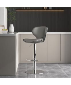 Alternative view of Sharpdo 2-Piece Bar Stool Set, Nappa Leather High Back Bar Stool, Comfortable and Adjustable High Bar Stool, 360° Rotation, Suitable for Home Kitchen Counter Restaurant High Stool