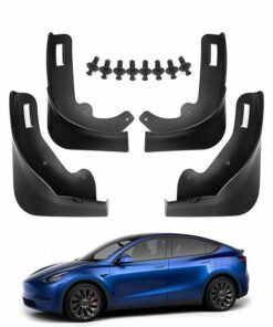 GROIC 4PCS Mud Flaps Splash Guards Fender, Front Rear Mudguard Kit Auto Fender Mudflaps with Screws Full Protection Customized No Need to Drill Holes Fit for Tesla Model Y
