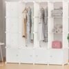 DubaiGallery Plastic Folding Wardrobe Bedroom Simple Cabinet Space Saving Storage Shelves Portable Furniture