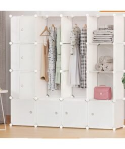 DubaiGallery Plastic Folding Wardrobe Bedroom Simple Cabinet Space Saving Storage Shelves Portable Furniture