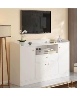 Alternative view of Kitchen Storage Cabinet Sideboard Cabinet, Wooden Kitchen Cabinet with 1 Drawer and 4 Doors for Microwave Oven, Freestanding Storage Shelves for Dining Room Living Room and Kitchen(CDA5）