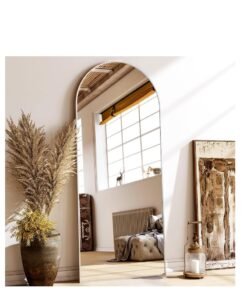 Y&D Thickening Arched Full Length Mirror with Stand-Silver Floor Length Mirror Metal Framed for Wall Mounted Body Mirror Leaning Full Body Mirror Entryway Dressing Mirror for Living Room Bedroom