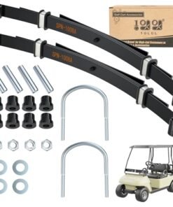 10L0L Heavy Duty Rear Spring Kit for Club Car DS 1981-up Golf Cart, 4 Leafs Spring with Bushings Spacers & U Bolts, OEM# 102006501 1014675 1011149