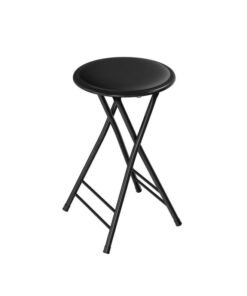 Lavish Home Folding Stool - Backless 24-Inch Stool with 225lb Capacity for Kitchen or Rec Room - Portable Indoor Counter Bar Stools by Lavish Home (Black)