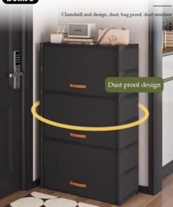 Alternative view of DUNISO 7 Tier Shoe Rack for Entryway, Portable Shoes Organizer with Door, Shoe Storage Cabinet, Space-Saving Shoe Organizer for Closet Hallway Bedroom Entryway, Dorm, Bedroom