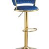 DubaiGallery Luxury bar Stool,Modern Round Adjustable Reception Chair, Gold Velvet Bar Chair, Kitchen high Dining Chair , Height Adjustable and 360° Swivel. Suitable for bar, Home, offce, Cafe