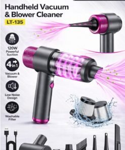 ARNOTEC Handheld Car Vacuum Cleaner Cordless, 7500Pa High Power Portable Mini Vacuum & Air Duster 4-in-1 with LED Light, Dual Filtration, Type-C Rechargeable Battery for Car, Home, Office