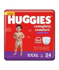 HUGGIES Complete Comfort Wonder Pants Triple Extra Large (Xxxl) Size (17 Kgs+) Baby Diaper Pants, 24 Count|5 Benefits In 1 Diaper| Bubble Bed Softness | Upto 12 Hour Overnight Absorption