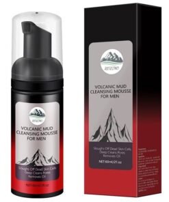 Rozino Cleansing mousse for men, oil control, blackhead removal, pore tightening, amino acid bamboo charcoal cleanser