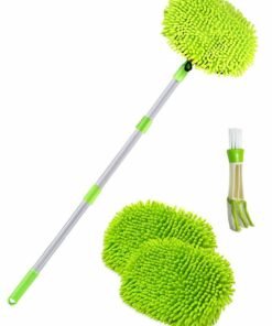 GROIC Car Wash Brush with Long Handle Chenille Microfiber Car Wash Mop Kit,Car Wash Kit with 2pcs Mop Replacement Head and 1pc Brush Details,Automobile Cleaning Tools