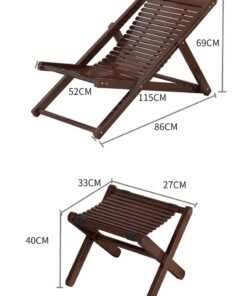 Sharpdo Balcony Rocking Chair, Lazy Lounge Chair, Nap Chair, Foldable Wooden Chair Leisure Lunch Break Chairs 115*86*69 Cm