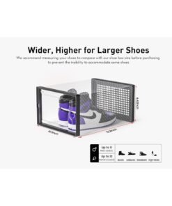 Alternative view of Large Shoe Storage Boxes Organizers Clear Plastic Stackable 12 Pack, Sneaker Containers, Toy Storage Organizer Bins , Closet, Under Bed, Black