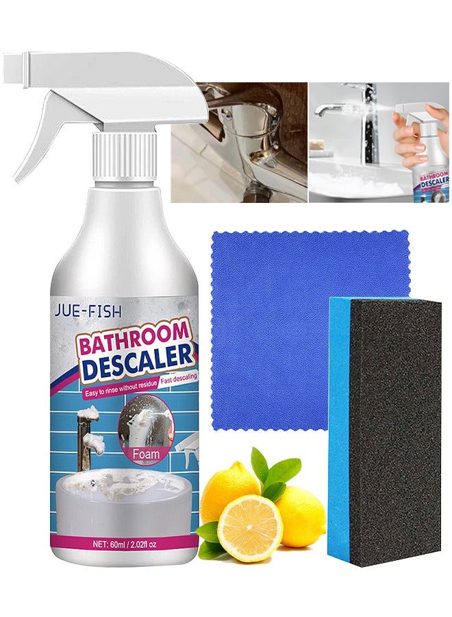 JUE-FISH Bathroom Descaler Foam Spray, Stubborn Stains Cleaner, Stubborn Stains Cleaner, All Purpose Bubble For Toilet, Kitchen, Car, Carpet And Kinds Of Floors, 60ML