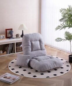 XiuWoo Floor Chair Foldable Sofa, Padded Floor Recliner with Back Support, Floor Lazy Sofa Adjustable 5-Position Adjustable Backrest for Adult Kid Home Office Gaming Reading Watching