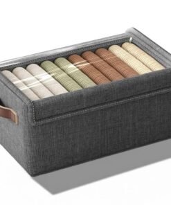 PRIME PICK Storage Box & Cloth Organiser Pack of 1 clothes organizer Non-Woven Wardrobe Organizer for Storage Foldable Washable Box with Lid Metal Frame & Handles Ideal for Almirah Drawer etc.