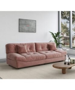 Modern 3-Seater Velvet Sofa in Pink 266 x 102 x 86 cm