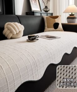 Summer Straight Leather Sofa Cushion One-Piece Fixed Anti-Slip Cushion Summer Sofa Cover Cloth