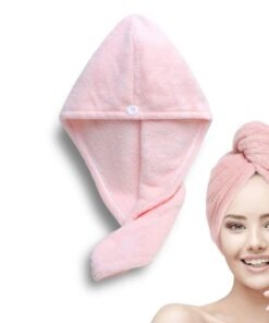 Status Contract Hair Towel|Standard Size Microfiber Quick Dry Towel|Super Absorbent & Soft|Luxury Spa Towels with Hook|Lightweight Travel Towel |-Pack of 2 |(Pink) 200 tc