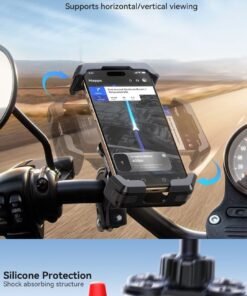 JOYROOM Shockproof 360° Rotating Adjustable Bike Phone Holder with High Quality Vibration Absorption Technology & Secure Lock – One-Handed Operation, Strong Grip, Universal Fit for All Smartphones – Road & MTB Handlebar Compatible for Cycle, Bike, Scooters and more - CE Certified (Engineered for your Phone's Safety)
