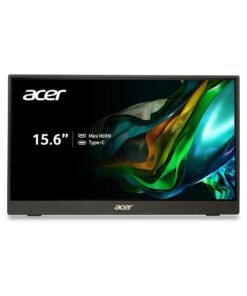 Acer PM161Q Portable IPS 15.6 Inch Full HD (1920 x 1080) Monitor I USB Type-C for Video/Power I Micro USB for Supplemental Power I 15 Degree to 35 Degree Tilt I Black black