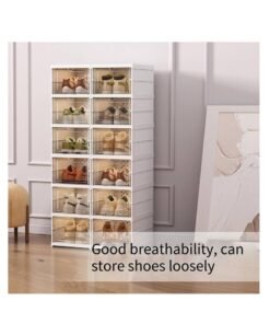 ARNOTEC Shoe Box Transparent Sneakers Storage Box Storage Box Shoe Box Shoe Box Box Shelf Storage Box Clog Box No Tools Required Folding Shoes Storage Space Saving Large Capacity Stackable Entrance Sneakers (3 pack) - Image 4