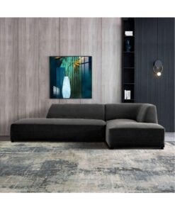 Karnak Arwa L-Shape Sectional Velvet Sofa -BLACK