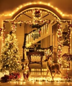 MODI 50Meter LED String Fairy Christmas Lights – 320 LEDs Warm White on Clear Wire, 8 Modes, IP44 Waterproof Fairy Lights for Christmas Tree, Diwali, Outdoor Wedding, Home, Balcony, Curtain & Festival Decorations