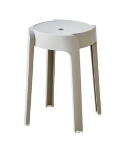 Huitich Thickened Plastic Round Stool – Stackable, Portable Dining & Home Stool (Grey, 30cm)