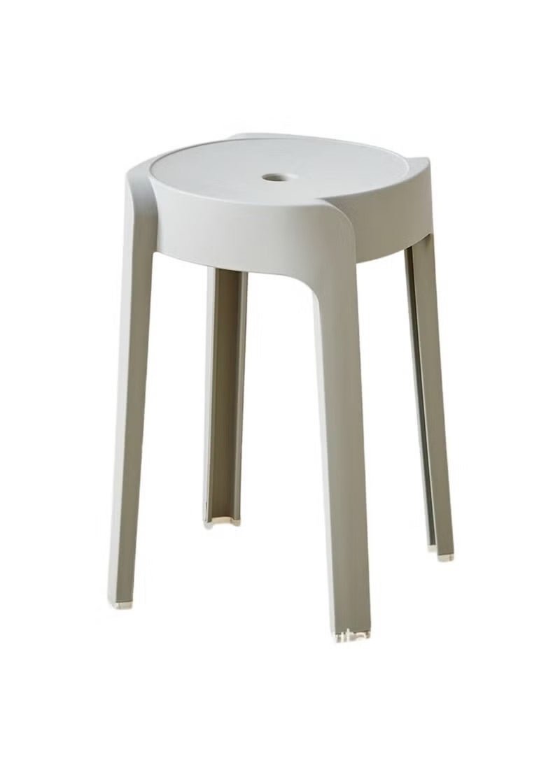 Huitich Thickened Plastic Round Stool – Stackable, Portable Dining & Home Stool (Grey, 30cm)