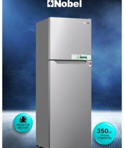 Nobel 350L Gross / 243L Net Capacity Double Door Refrigerator, No Frost, Electronic Control System, R600a Refrigerant, LED Inside Light, Removable Gasket, Inside Condenser NR350NF Dark Silver