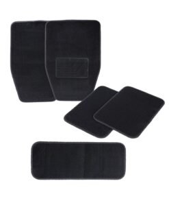 Epsilon Car Mat Set- EPSCM1587/ 5 Piece Pack, Perfect for Cars, Excellent Floor Grip and Anti-Slip Design/ Stylish Floor Protection, Universal Size and Easy to Clean/ Black