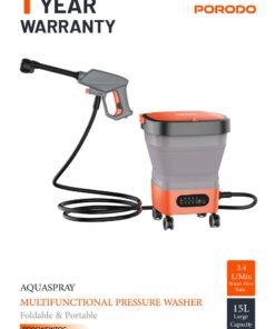 porodo Multifunctional Pressure Washer / Car Wash / Garden Care / Surface Cleaning / Battery Capacity - 3000mAh / 15L Water Reservoir Capacity - Orange
