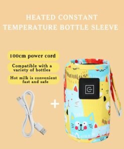Lemon Portable Bottle Warmer, Adjustable 3 Temperature USB Travel Milk Heat Keeper Baby Bottle Heater, Yellow - Image 2