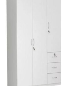 SULSHA 3 Door Wooden Wardrobe Cabinet Cupboard Engineered Wood Perfect Modern Stylish Heavy Duty