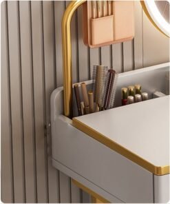 Alternative view of keke Makeup Vanity Table Dressing Table Flip Mirror With Drawers 100 cm