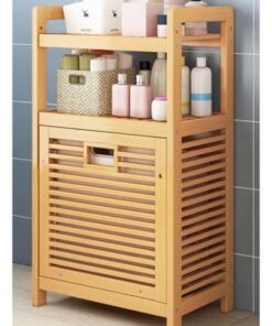 keke Multi-Functional Multi-Layer Large Solid Wood Floor Bathroom Storage Rack 50*30*95CM