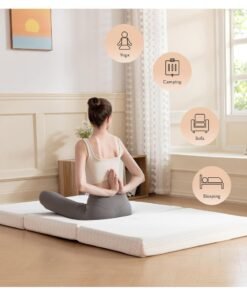 Alternative view of Comfy White Satin Folding Medicated Foam 180 X 90 X 7Cm Portable Classic Mattress