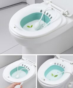 Toshonics Sitz Bath for Over The Toilet Postpartum Care, Hemorrhoid Relief, Vaginal and Anal Cleansing, Anti-Inflammatory Treatment, Use with Soothics Sitz Bath Soak – BPA-Free, Foldable Design